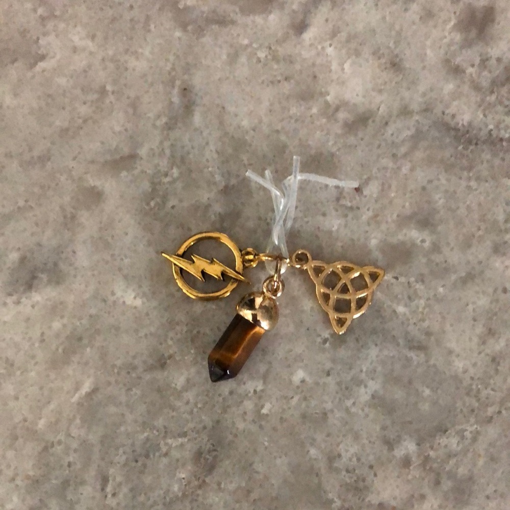3 Gold Charms for necklace, bracelet or earrings